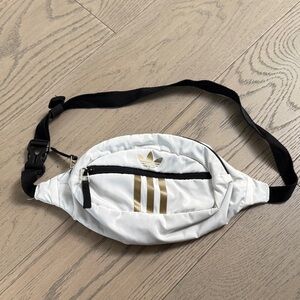 Adidas Women's White and Gold Belt Bag